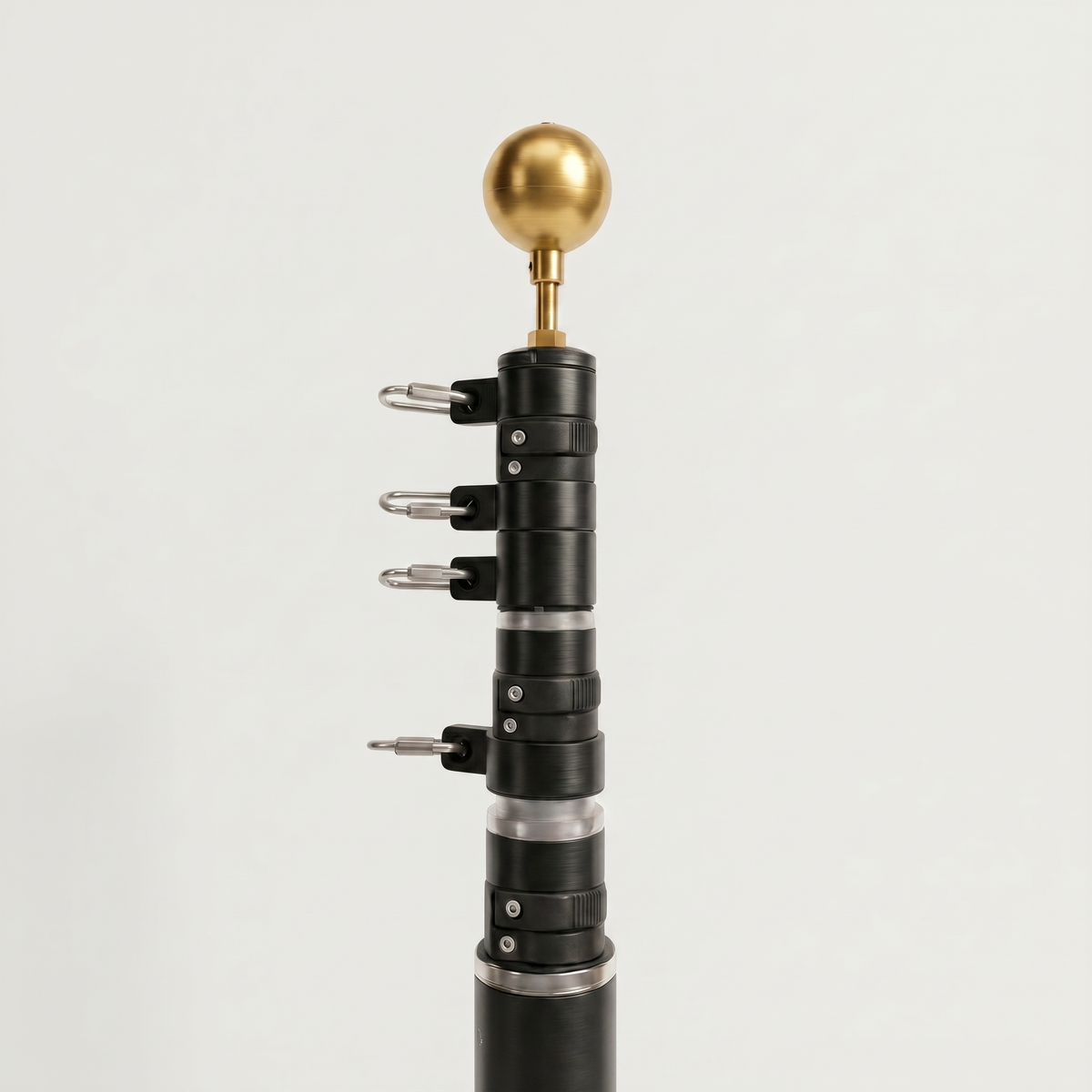 Heavy-Duty Black Telescopic Flagpole