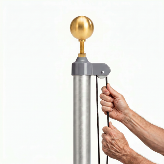 Heavy-Duty Silver Sectional Flagpole