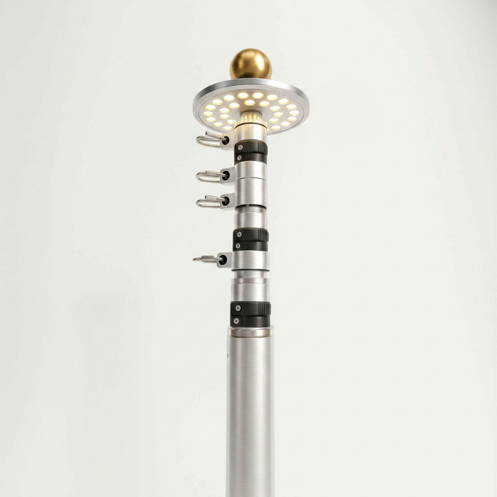 Heavy-Duty Silver Telescopic Flagpole