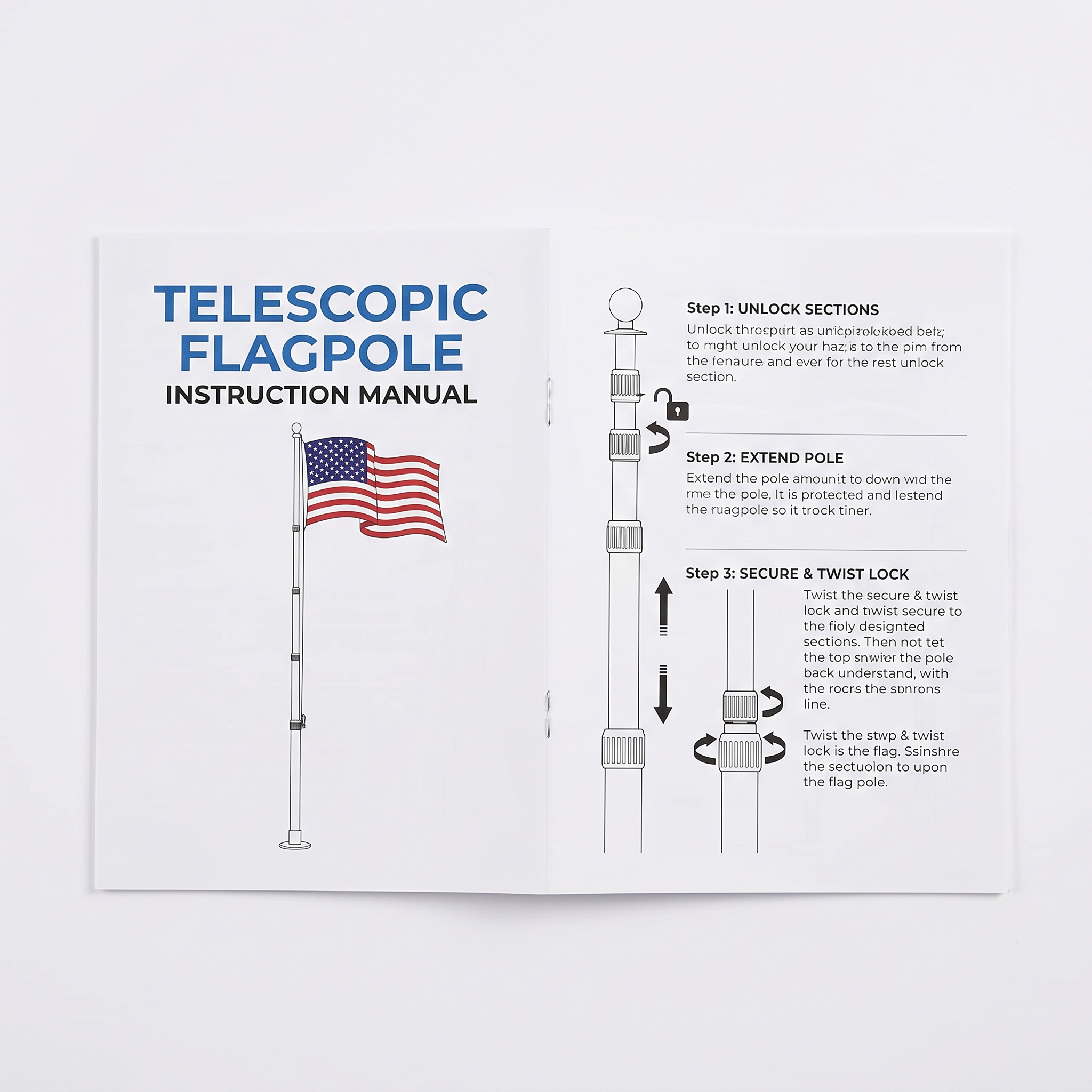 Heavy-Duty Silver Telescopic Flagpole