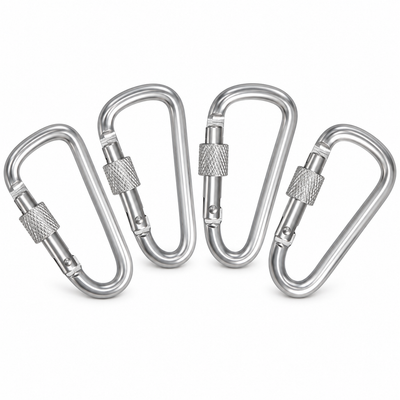 Locking Snap Hooks Carabiners — 4-Piece Set