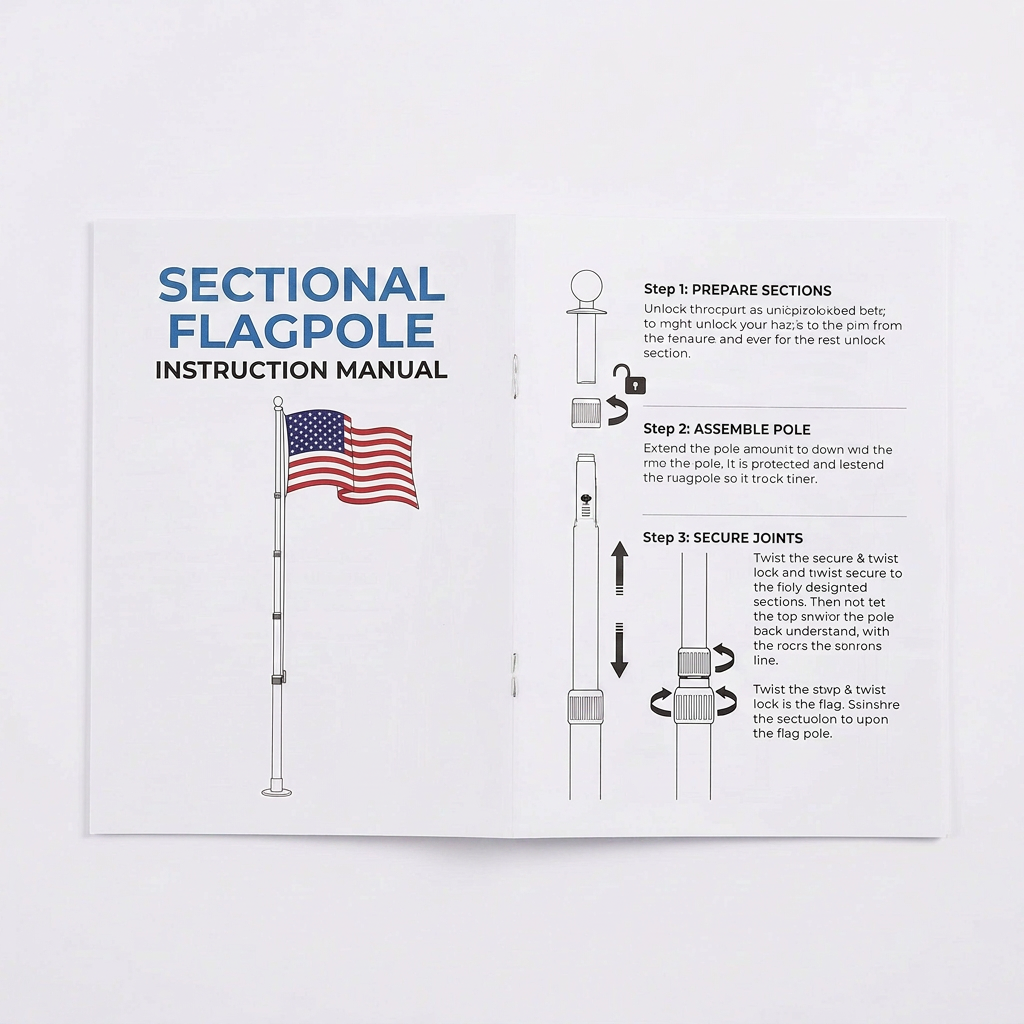 Heavy-Duty Silver Sectional Flagpole