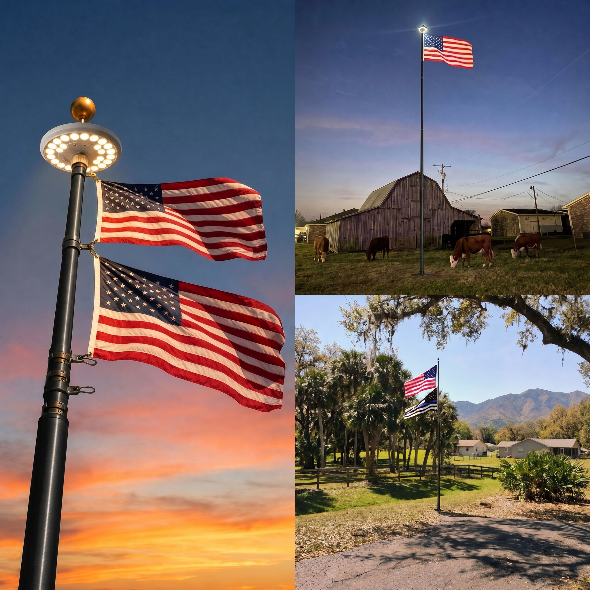 Heavy-Duty Black Telescopic Flagpole