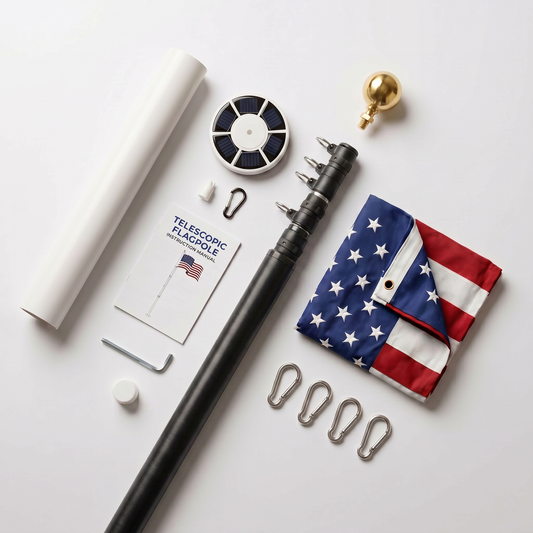 Heavy-Duty Black Telescopic Flagpole