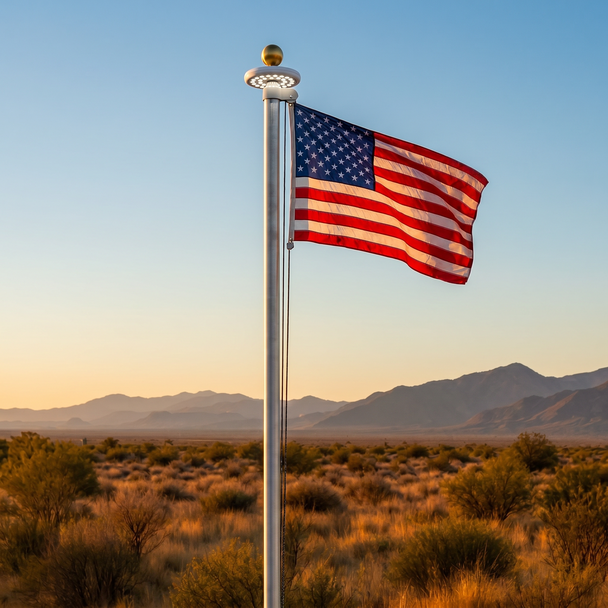 Heavy-Duty Silver Sectional Flagpole
