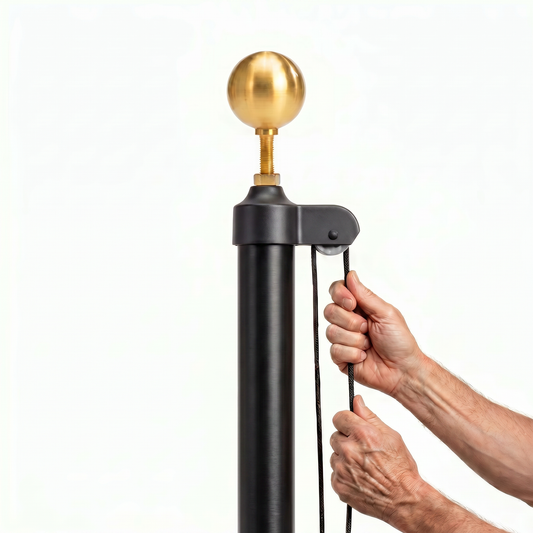 Heavy-Duty Black Sectional Flagpole
