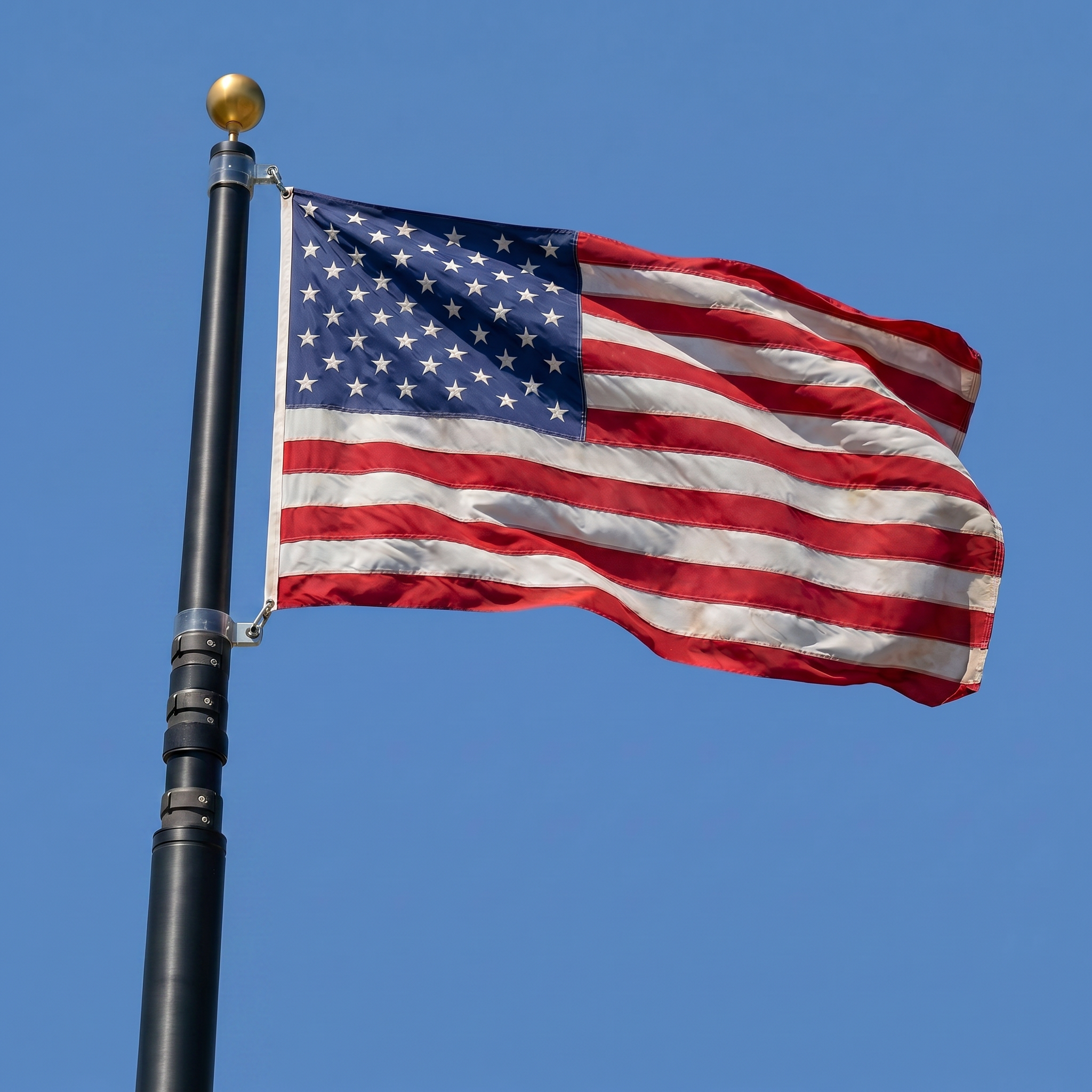 Heavy-Duty Black Telescopic Flagpole