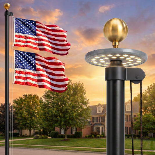 Heavy-Duty Black Sectional Flagpole