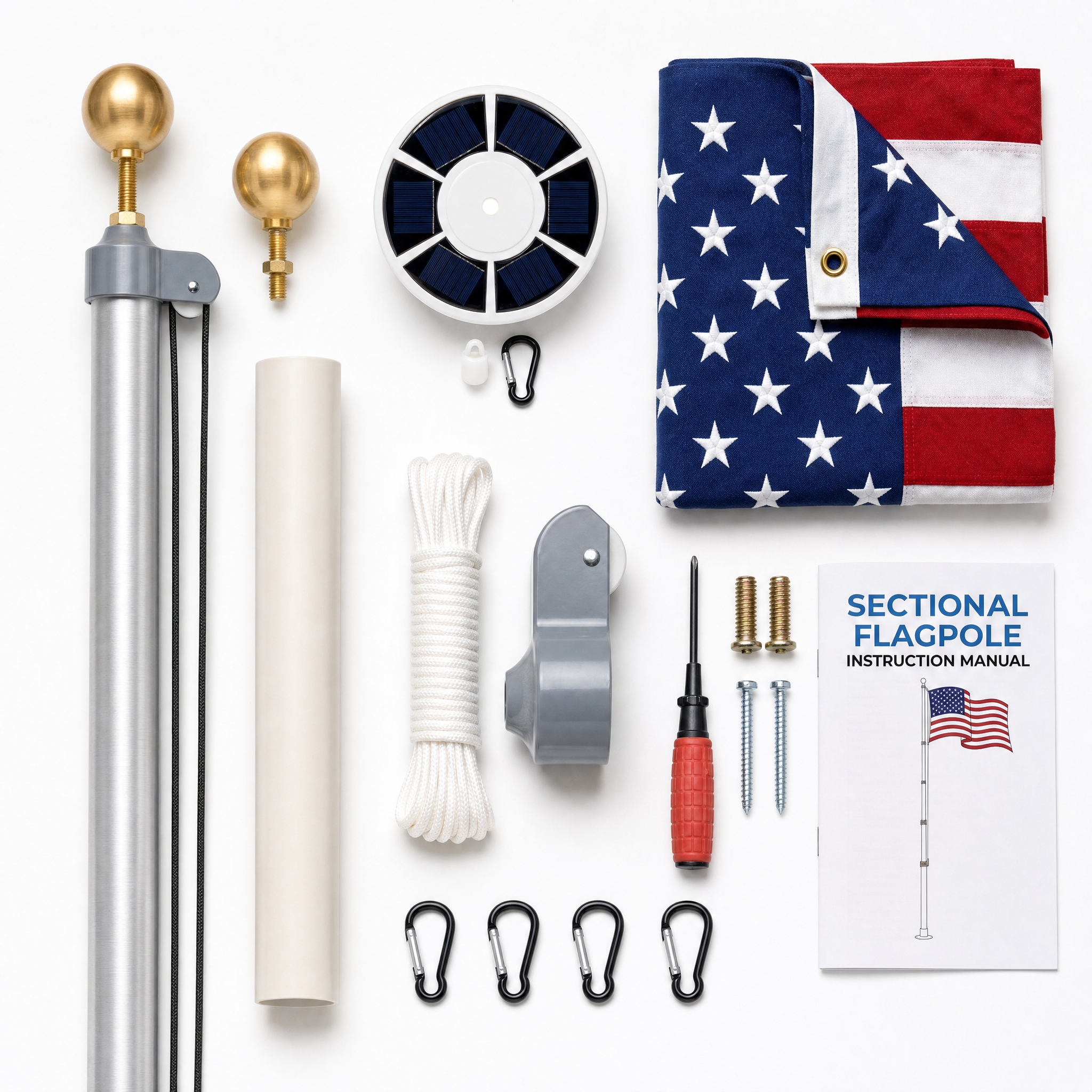 Heavy-Duty Silver Sectional Flagpole
