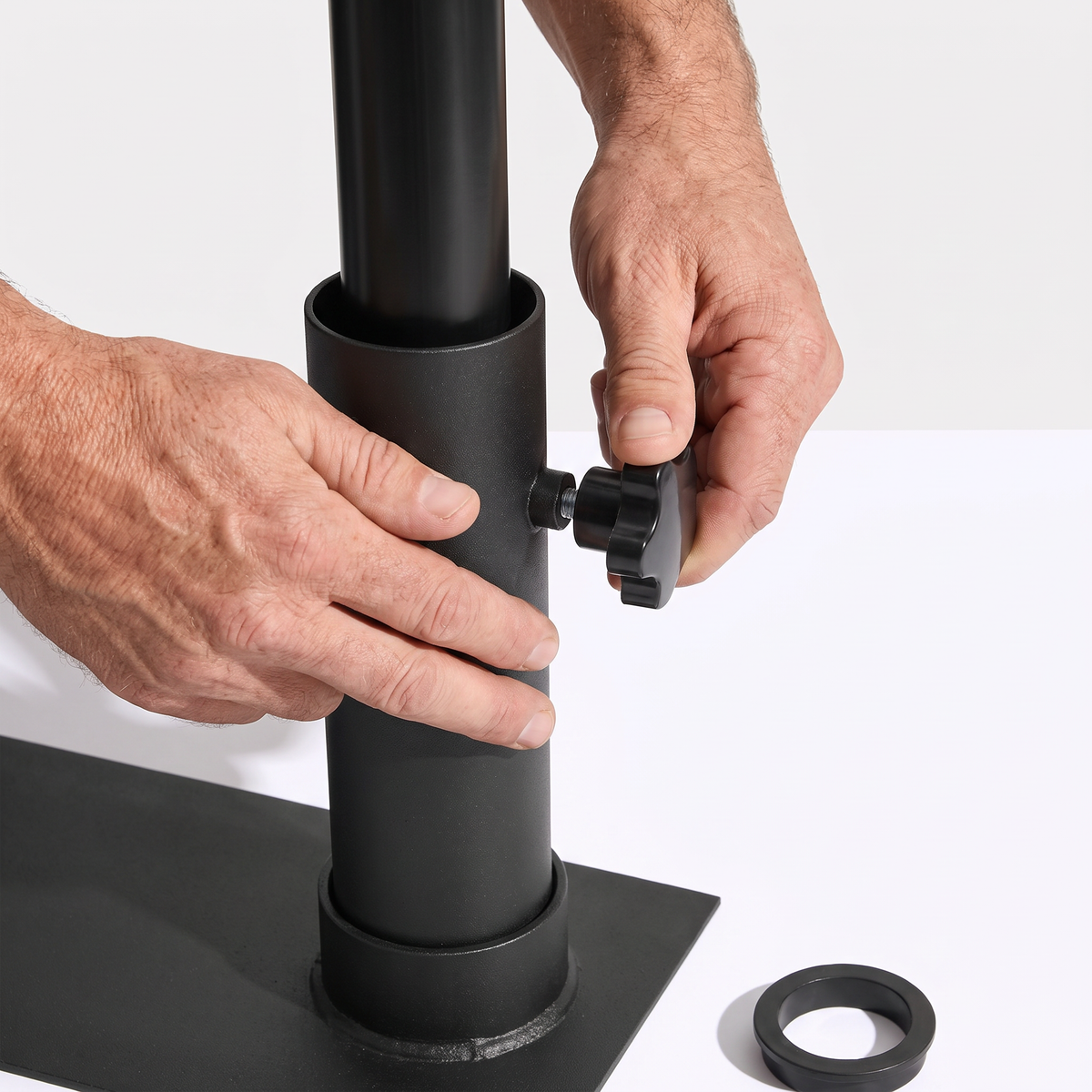 Portable Tire Mount Flagpole Base — No-Dig Drive-On Stand for Telescoping Poles