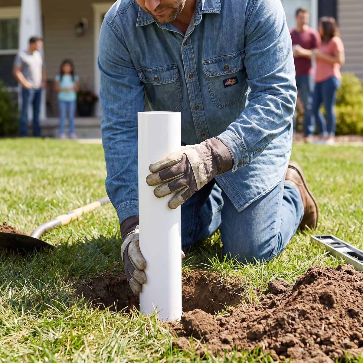 PVC Flagpole Ground Sleeve — In-Ground Mount for 20, 25 & 30 Ft Telescoping Poles