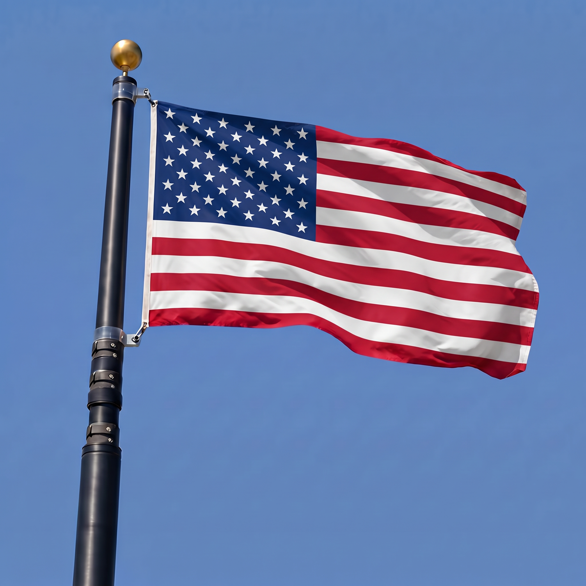 Heavy Duty American Flag — 210D Double-Sided, Embroidered Stars & Brass Grommets