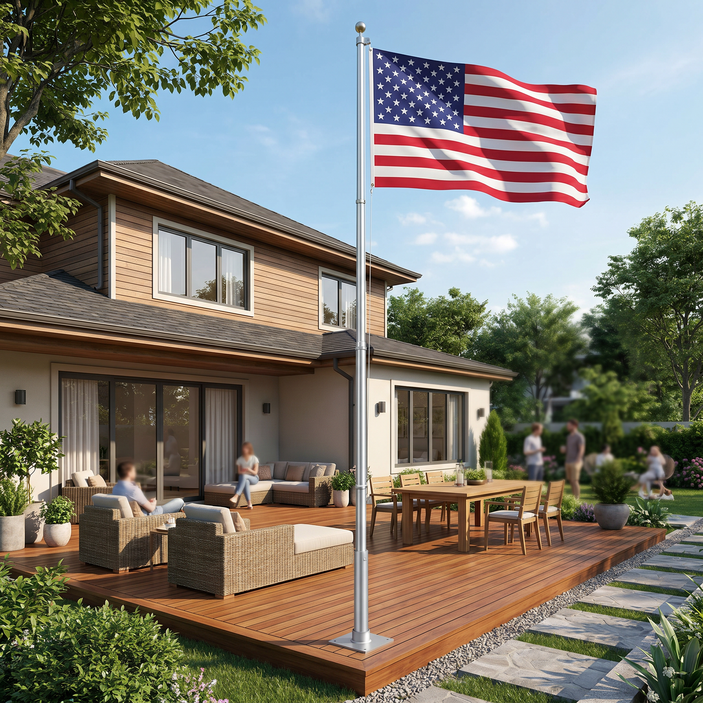 Heavy-Duty Deck Mount Flagpole Base