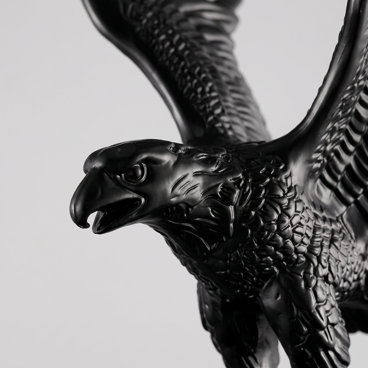 14" Black Eagle Flagpole Topper — Matte Finial Ornament