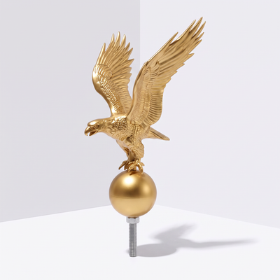 14" Gold Eagle Flagpole Topper — Weather-Resistant Finial Ornament